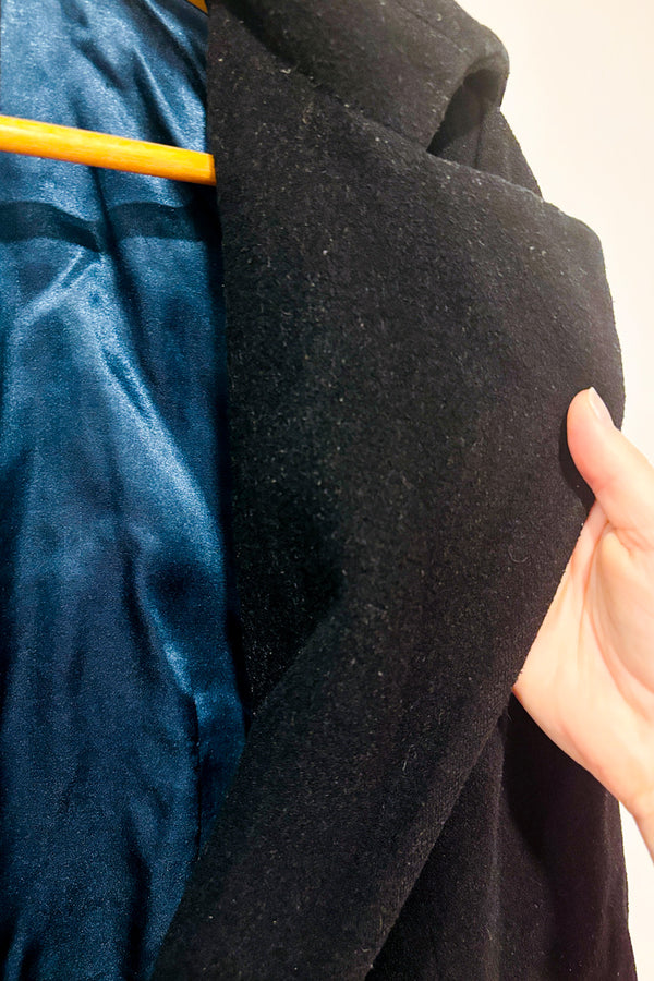 Manteau noir en laine à nouer* seconde main - Bedo- La Penderie du Paradis