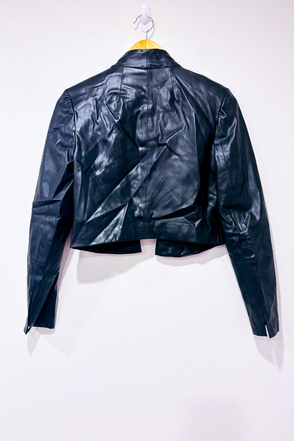 Veste ouverte courte noire effet cuir * seconde main - Tahari- La Penderie du Paradis