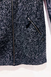 Manteau noir en laine texturée et manches effet cuir* seconde main - Peppercorn- La Penderie du Paradis
