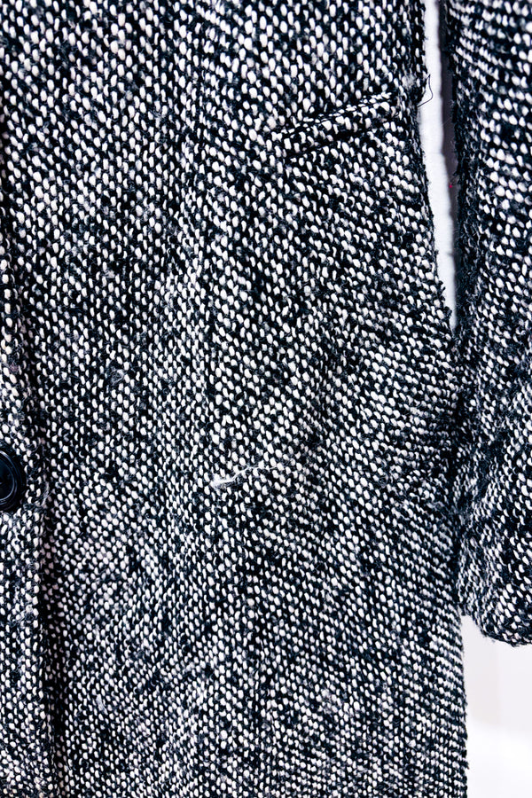 Manteau en laine noir et blanc seconde main - Renato Balestra- La Penderie du Paradis