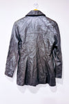 Manteau en cuir charcoal mi-long * seconde main - Danier- La Penderie du Paradis