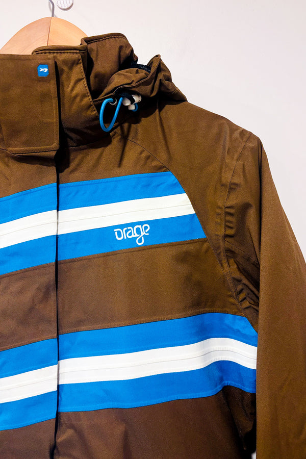 YY_Manteau d'hiver brun et bleu* seconde main - Orage- La Penderie du Paradis
