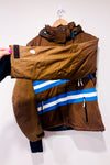 YY_Manteau d'hiver brun et bleu* seconde main - Orage- La Penderie du Paradis