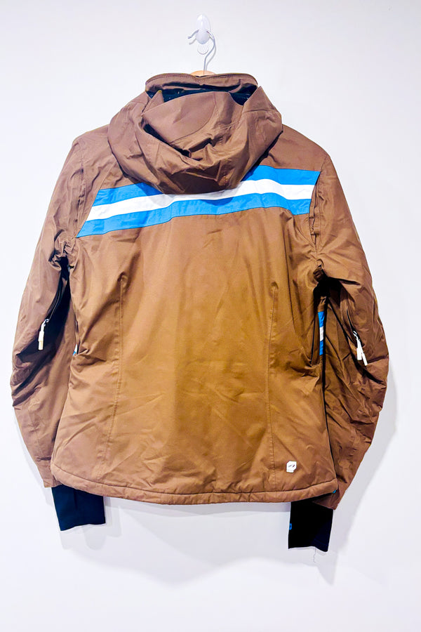YY_Manteau d'hiver brun et bleu* seconde main - Orage- La Penderie du Paradis