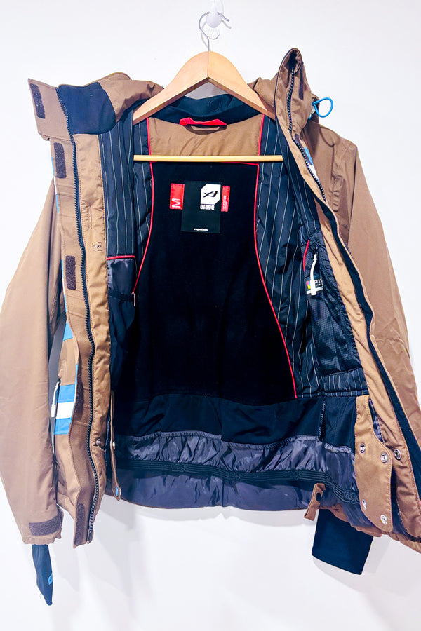 YY_Manteau d'hiver brun et bleu* seconde main - Orage- La Penderie du Paradis