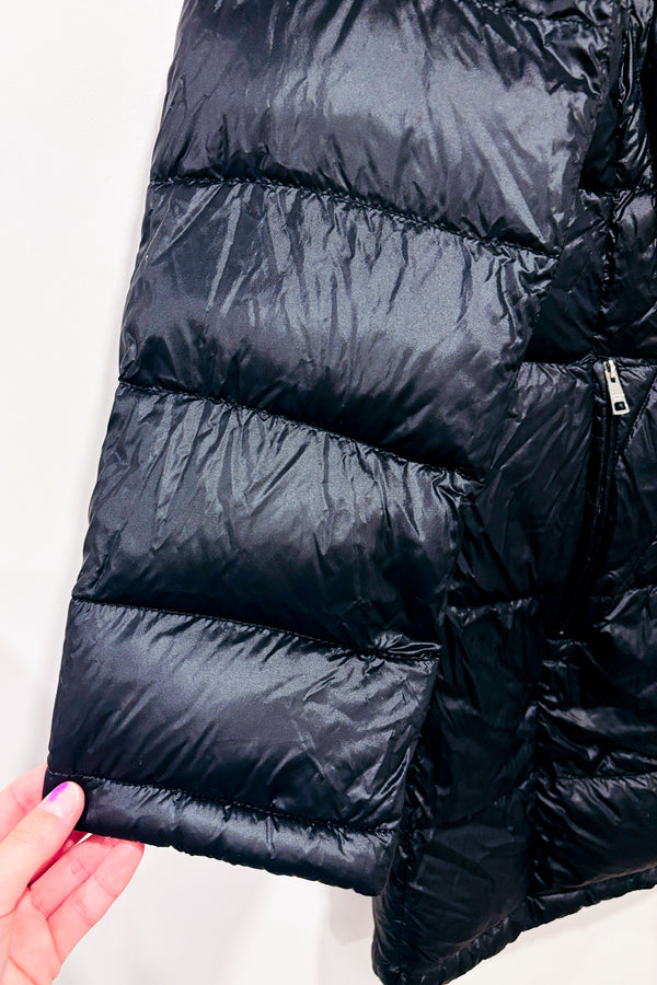 Manteau puffer noir en duvet* seconde main - Andrew Marc- La Penderie du Paradis