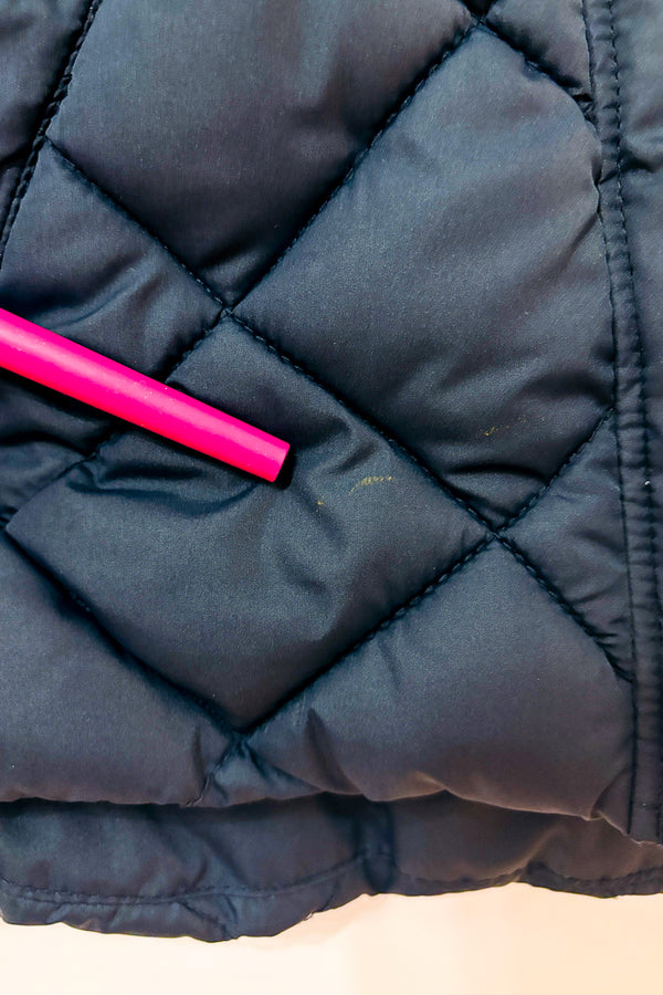 Veste puffer marine sans manches à capuchon seconde main - H&M- La Penderie du Paradis