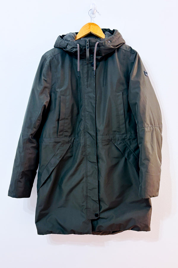 Parka d’hiver kaki imperméable à capuchon* seconde main - Helly Hansen- La Penderie du Paradis