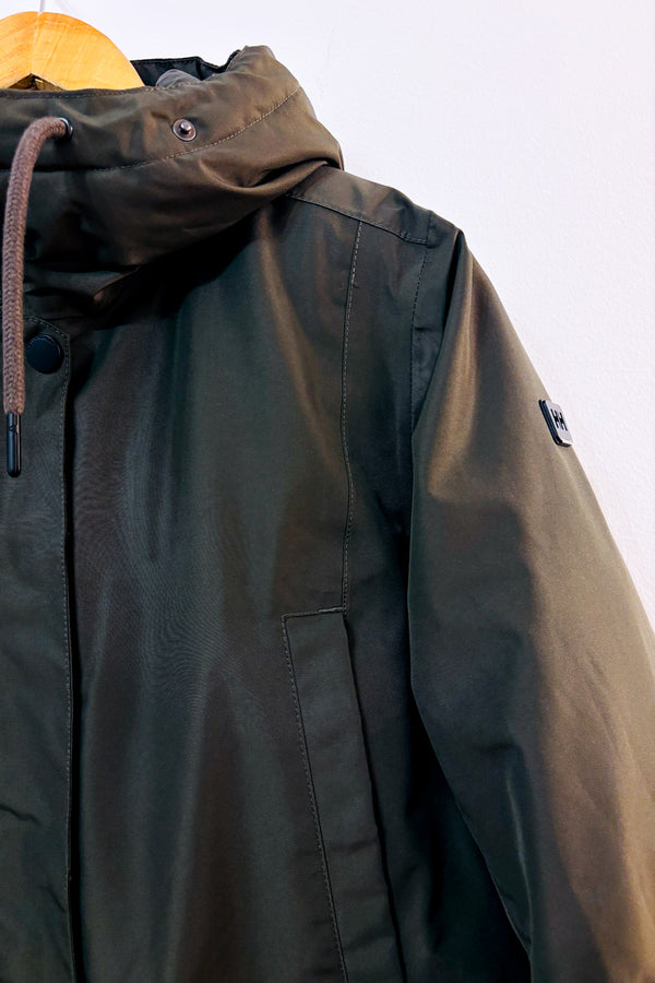 Parka d’hiver kaki imperméable à capuchon* seconde main - Helly Hansen- La Penderie du Paradis