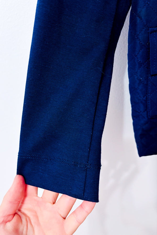 Veste légère marine matelassée à boutons* seconde main - ALIA- La Penderie du Paradis