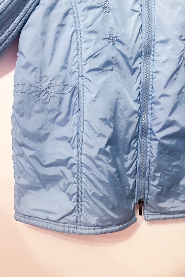 Manteau léger bleu à manches en tricot seconde main - Magnifica- La Penderie du Paradis