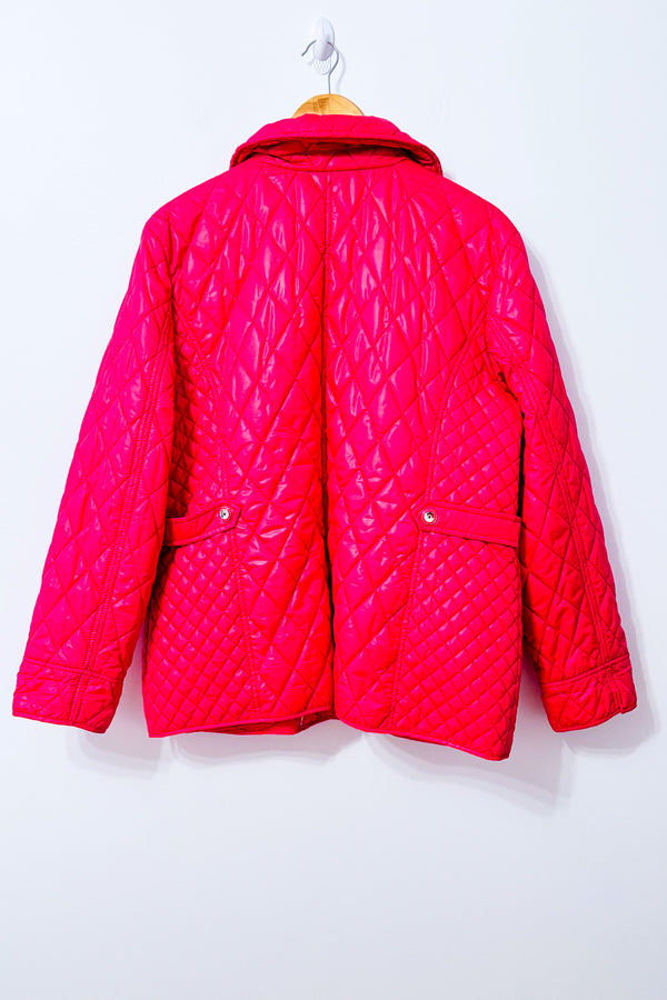 Manteau matelassé rose vif à poches* seconde main - Marcona- La Penderie du Paradis