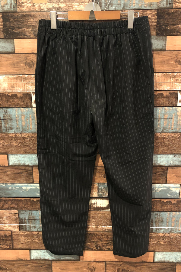 Pantalon noir rayé blanc taille élastique (l) seconde main Luna Moon 