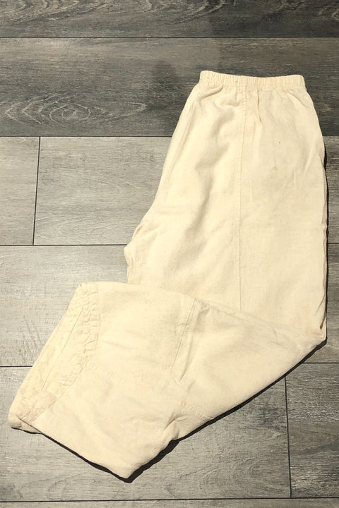 Pantalon ample en lin beige (l) seconde main DKR   