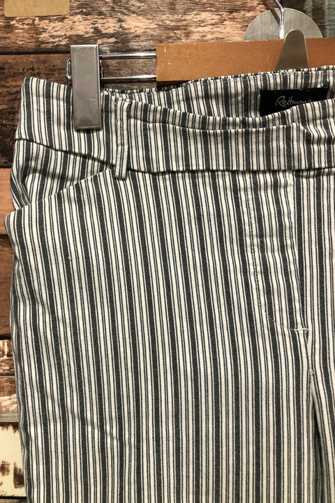 Pantalon gris et blanc rayé extensible L'Iconique (l) seconde main Reitmans   