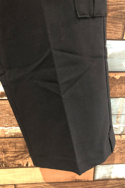 Pantalon noir style cargo (m) - Maternité seconde main Thyme   