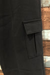 Pantalon noir style cargo (m) - Maternité seconde main Thyme 