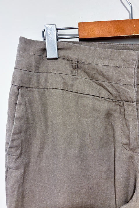 Pantalon ample beige en lin (m) seconde main H&M   