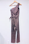 Gold sequin one sleeve jumpsuit (m)