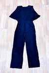 Navy animal pattern jumpsuit (m)