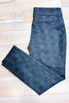 Gray plaid stretch pants (l)