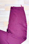 Pantalon bourgogne extensible (l)