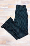 Black and white striped pants with front opening (xl)