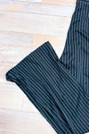 Black and white striped pants with front opening (xl)