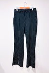 Black and white striped pants with front opening (xl)