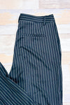 Black and white striped pants with front opening (xl)