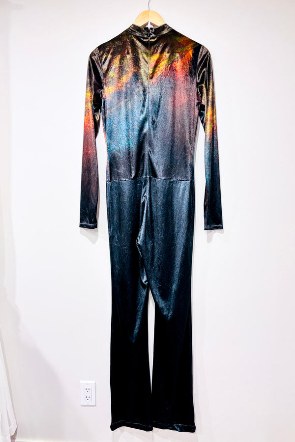 Jumpsuit en velours vert avec visage (l)-Stella McCartney-La Penderie du Paradis 🕊