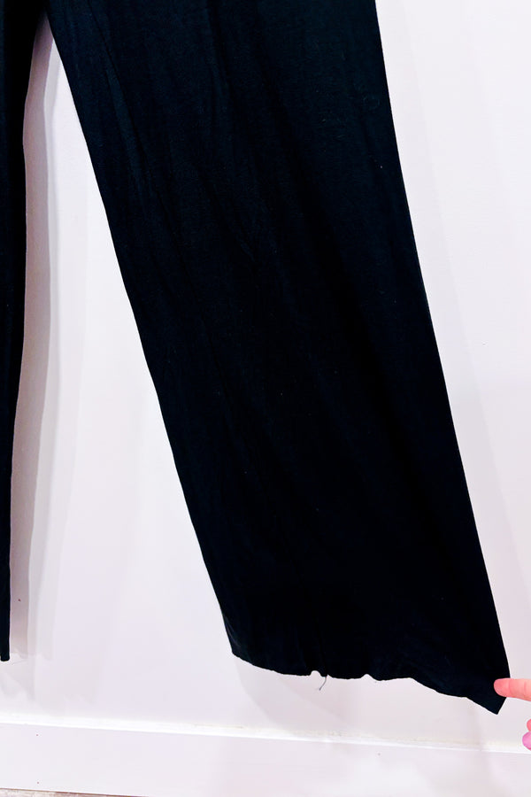 Jumpsuit noir avec billes blanches, noire et or à nouer (s)-Bianco Ghiacco-La Penderie du Paradis 🕊