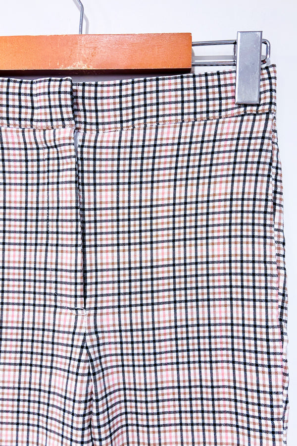 Pantalon extensible rose et marine à carreaux jambe étroite (s)-Ardene-La Penderie du Paradis 🕊