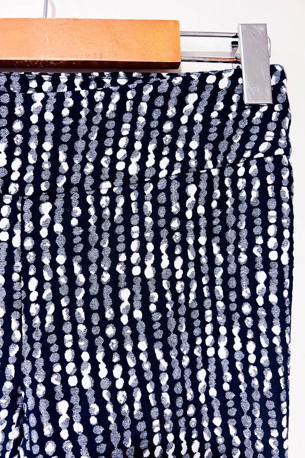 Pantalon extensible marine et blanc à motifs (xs)-Lisette-La Penderie du Paradis 🕊