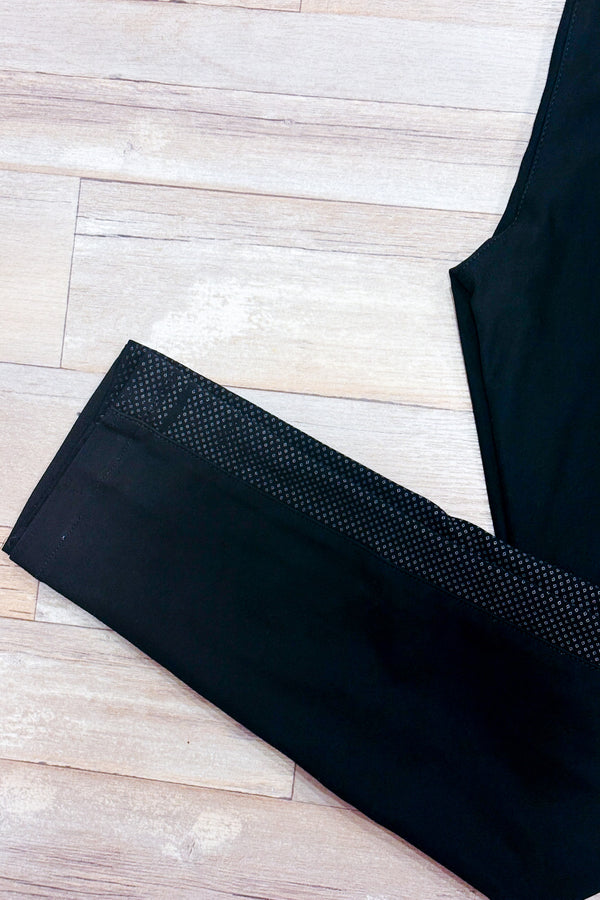 Pantalon extensible noir avec motifs sur les côtés (l)-Jane & John-La Penderie du Paradis 🕊