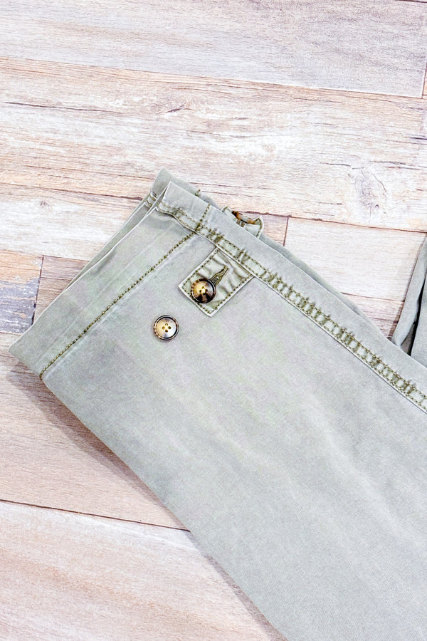 Pantalon utility kaki à taille haute (long) (s)-Reitmans-La Penderie du Paradis 🕊