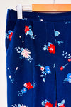 Pantalon marine fleuri avec bandes rouges sur les côtés (m)-Reitmans-La Penderie du Paradis 🕊
