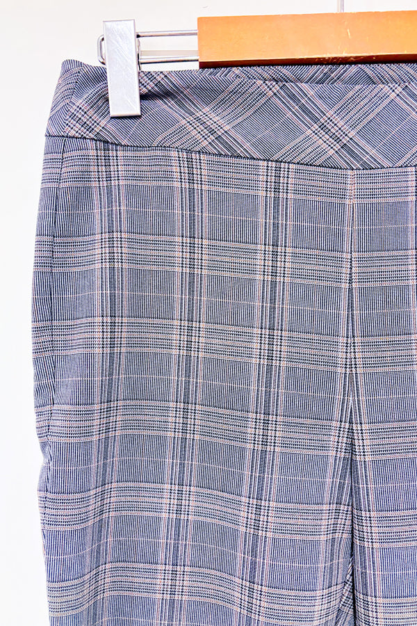 Pantalon extensible gris à carreaux longueur cheville (m)*-RW&CO.-La Penderie du Paradis 🕊