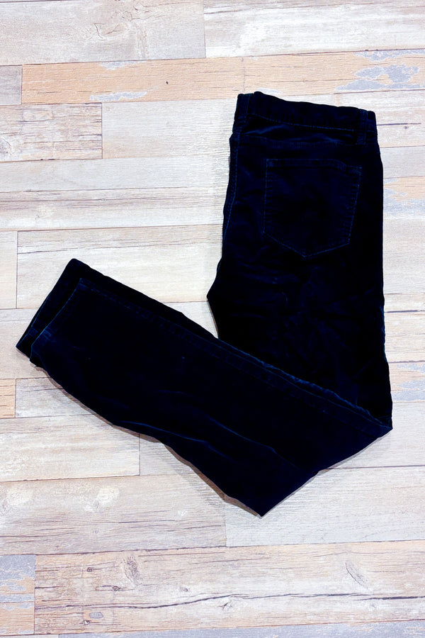 Pantalon marine en corduroy à taille basse seconde main - Joe Fresh- La Penderie du Paradis