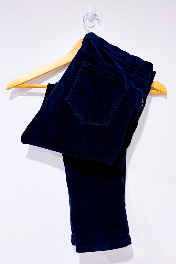 Pantalon marine en corduroy à taille basse seconde main - Joe Fresh- La Penderie du Paradis