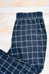 Pantalon noir et blanc à carreaux taille élastique* seconde main - Reitmans- La Penderie du Paradis