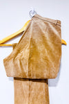 Pantalon beige en suède jambe droite seconde main - San Francisco- La Penderie du Paradis