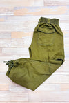 Pantalon fluide kaki à taille élastique seconde main - H&M- La Penderie du Paradis