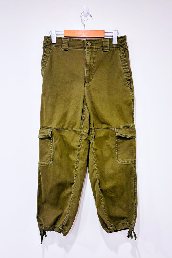 Pantalon fluide kaki à taille élastique seconde main - H&M- La Penderie du Paradis