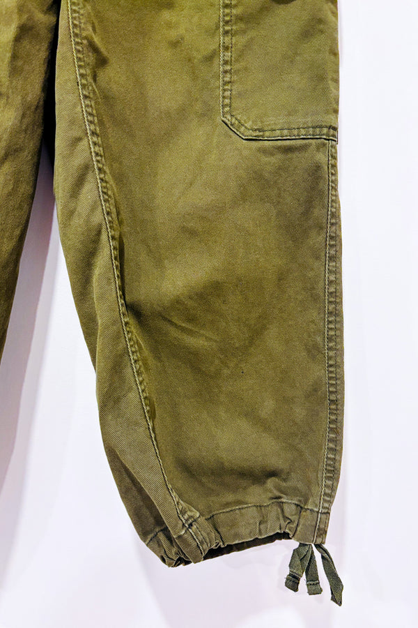 Pantalon fluide kaki à taille élastique seconde main - H&M- La Penderie du Paradis