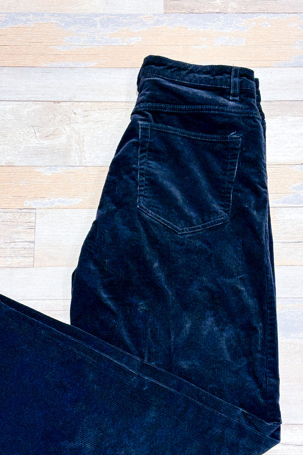 Pantalon noir en corduroy à taille haute* seconde main - H&M- La Penderie du Paradis