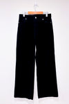 Pantalon noir en corduroy à taille haute* seconde main - H&M- La Penderie du Paradis