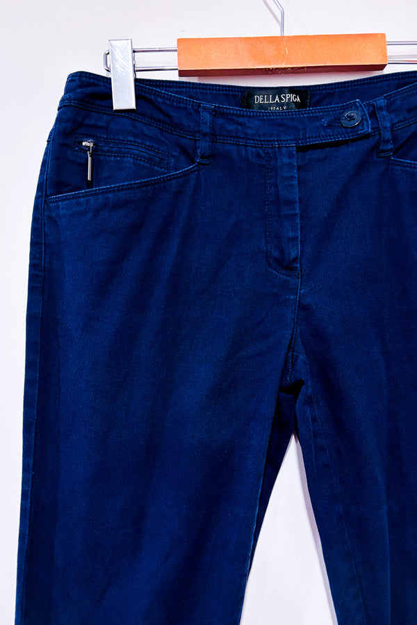 Pantalon marine jambe droite seconde main - Della Spiga- La Penderie du Paradis