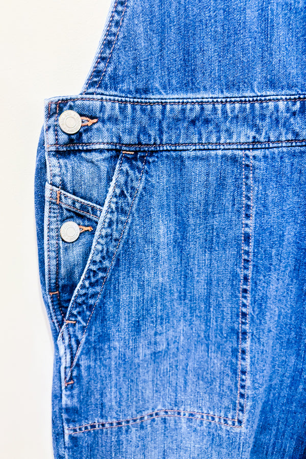 Salopette bleue en jeans* seconde main - GAP- La Penderie du Paradis