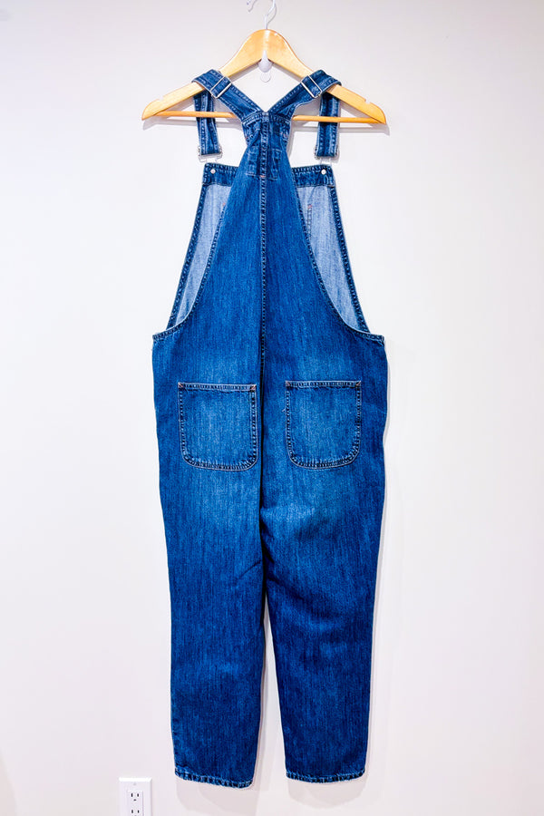 Salopette bleue en jeans* seconde main - GAP- La Penderie du Paradis